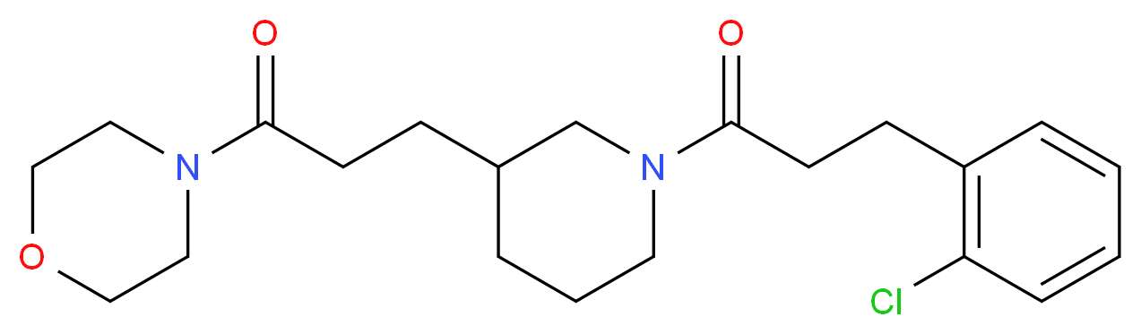 4-(3-{1-[3-(2-chlorophenyl)propanoyl]-3-piperidinyl}propanoyl)morpholine_Molecular_structure_CAS_)