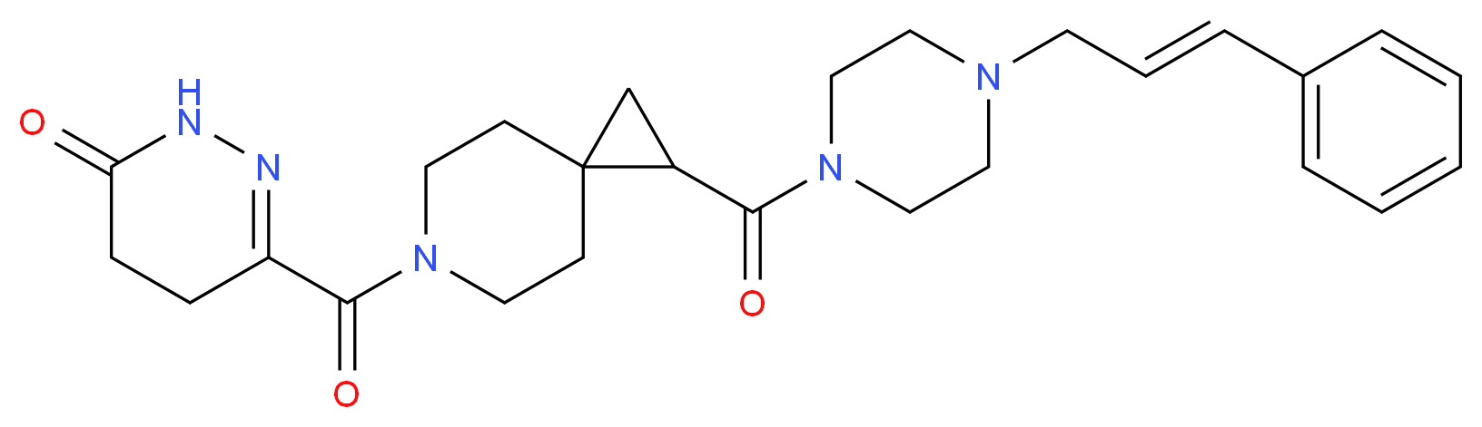 6-{[1-({4-[(2E)-3-phenyl-2-propen-1-yl]-1-piperazinyl}carbonyl)-6-azaspiro[2.5]oct-6-yl]carbonyl}-4,5-dihydro-3(2H)-pyridazinone_Molecular_structure_CAS_)