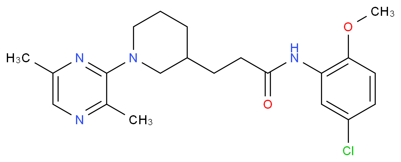 N-(5-chloro-2-methoxyphenyl)-3-[1-(3,6-dimethyl-2-pyrazinyl)-3-piperidinyl]propanamide_Molecular_structure_CAS_)