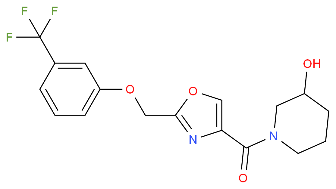 1-[(2-{[3-(trifluoromethyl)phenoxy]methyl}-1,3-oxazol-4-yl)carbonyl]-3-piperidinol_Molecular_structure_CAS_)