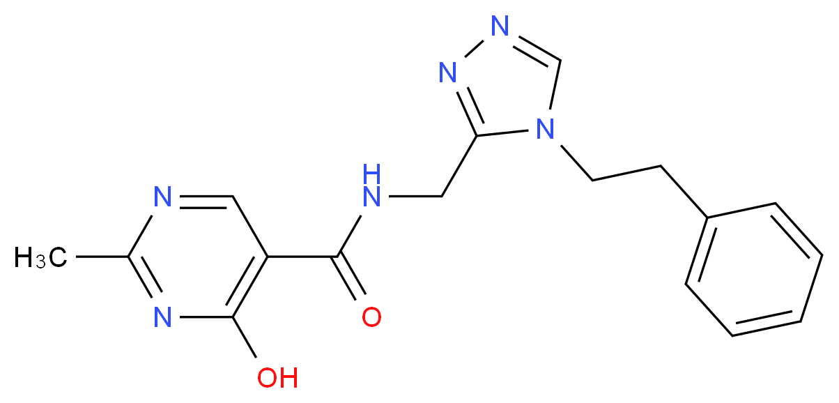 4-hydroxy-2-methyl-N-{[4-(2-phenylethyl)-4H-1,2,4-triazol-3-yl]methyl}pyrimidine-5-carboxamide_Molecular_structure_CAS_)