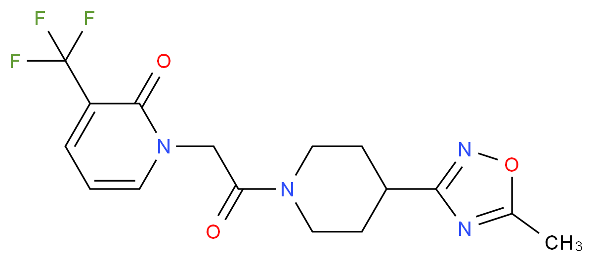 1-{2-[4-(5-methyl-1,2,4-oxadiazol-3-yl)piperidin-1-yl]-2-oxoethyl}-3-(trifluoromethyl)pyridin-2(1H)-one_Molecular_structure_CAS_)