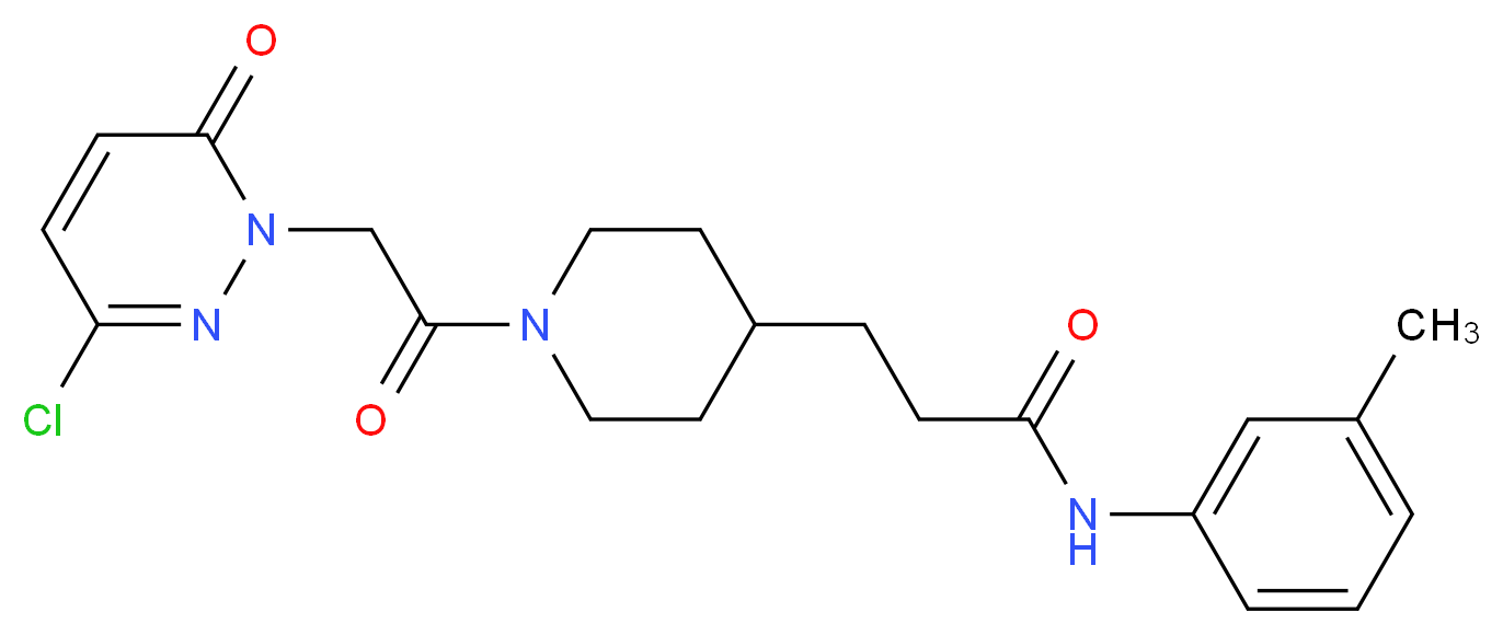 3-{1-[(3-chloro-6-oxo-1(6H)-pyridazinyl)acetyl]-4-piperidinyl}-N-(3-methylphenyl)propanamide_Molecular_structure_CAS_)