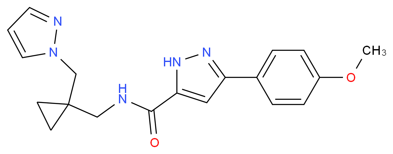 3-(4-methoxyphenyl)-N-{[1-(1H-pyrazol-1-ylmethyl)cyclopropyl]methyl}-1H-pyrazole-5-carboxamide_Molecular_structure_CAS_)
