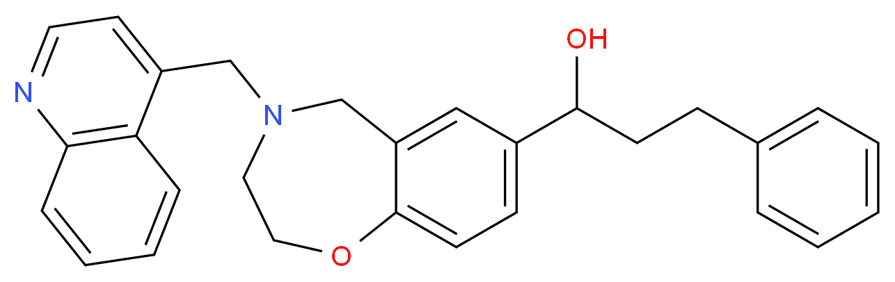 3-phenyl-1-[4-(4-quinolinylmethyl)-2,3,4,5-tetrahydro-1,4-benzoxazepin-7-yl]-1-propanol_Molecular_structure_CAS_)