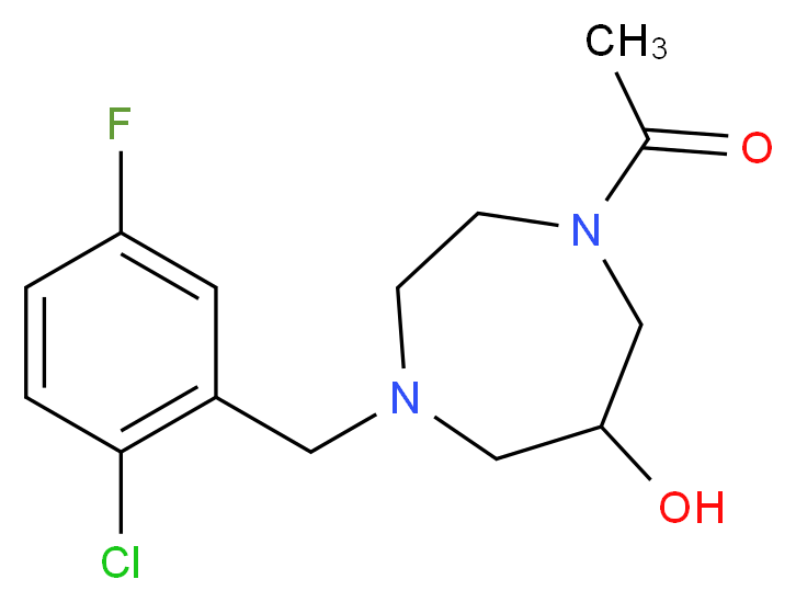 1-acetyl-4-(2-chloro-5-fluorobenzyl)-1,4-diazepan-6-ol_Molecular_structure_CAS_)