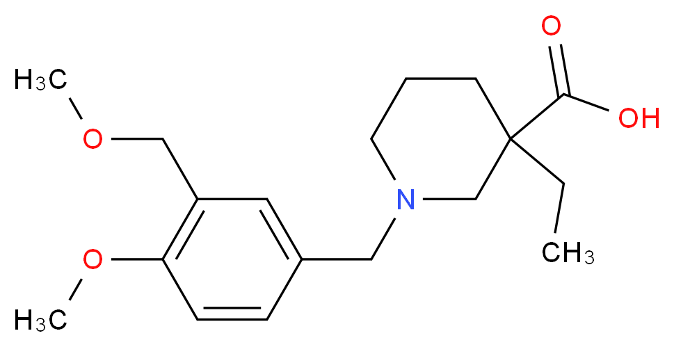 3-ethyl-1-[4-methoxy-3-(methoxymethyl)benzyl]piperidine-3-carboxylic acid_Molecular_structure_CAS_)