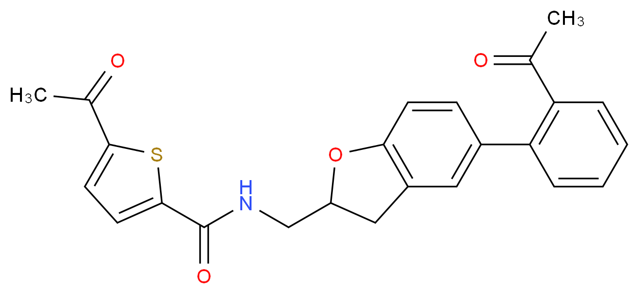 5-acetyl-N-{[5-(2-acetylphenyl)-2,3-dihydro-1-benzofuran-2-yl]methyl}-2-thiophenecarboxamide_Molecular_structure_CAS_)