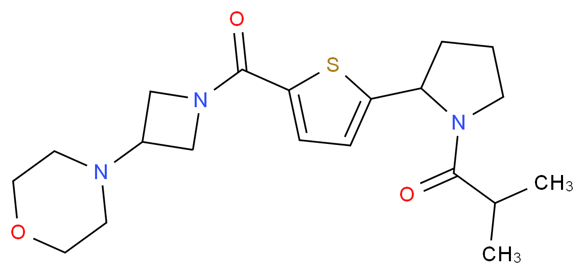 4-(1-{[5-(1-isobutyryl-2-pyrrolidinyl)-2-thienyl]carbonyl}-3-azetidinyl)morpholine_Molecular_structure_CAS_)