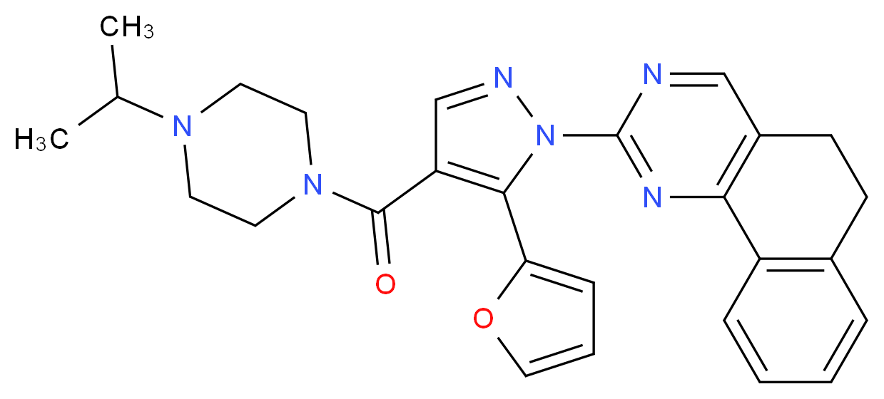 2-{5-(2-furyl)-4-[(4-isopropyl-1-piperazinyl)carbonyl]-1H-pyrazol-1-yl}-5,6-dihydrobenzo[h]quinazoline_Molecular_structure_CAS_)