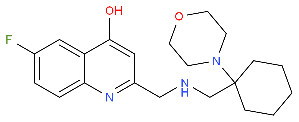 6-fluoro-2-({[(1-morpholin-4-ylcyclohexyl)methyl]amino}methyl)quinolin-4-ol_Molecular_structure_CAS_)