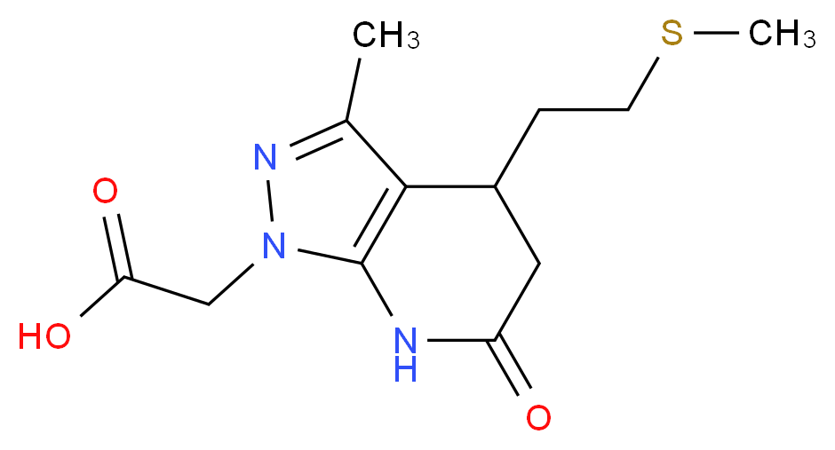 {3-methyl-4-[2-(methylthio)ethyl]-6-oxo-4,5,6,7-tetrahydro-1H-pyrazolo[3,4-b]pyridin-1-yl}acetic acid_Molecular_structure_CAS_)