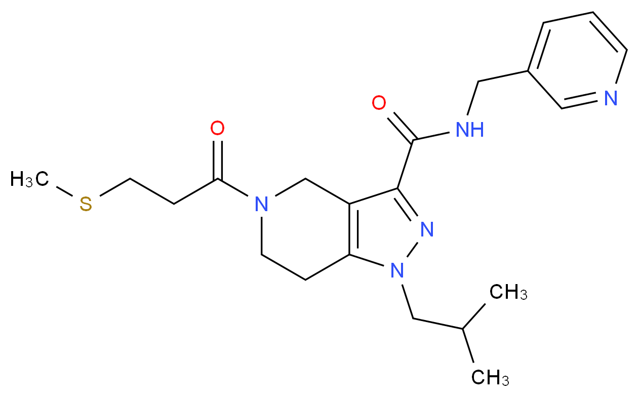 1-isobutyl-5-[3-(methylthio)propanoyl]-N-(3-pyridinylmethyl)-4,5,6,7-tetrahydro-1H-pyrazolo[4,3-c]pyridine-3-carboxamide_Molecular_structure_CAS_)