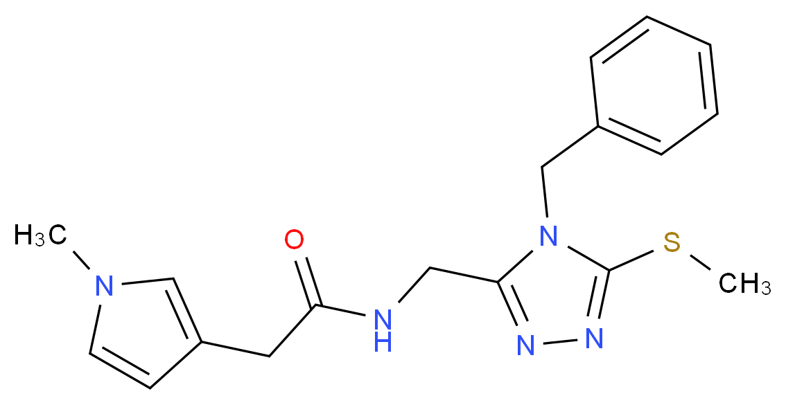 N-{[4-benzyl-5-(methylthio)-4H-1,2,4-triazol-3-yl]methyl}-2-(1-methyl-1H-pyrrol-3-yl)acetamide_Molecular_structure_CAS_)