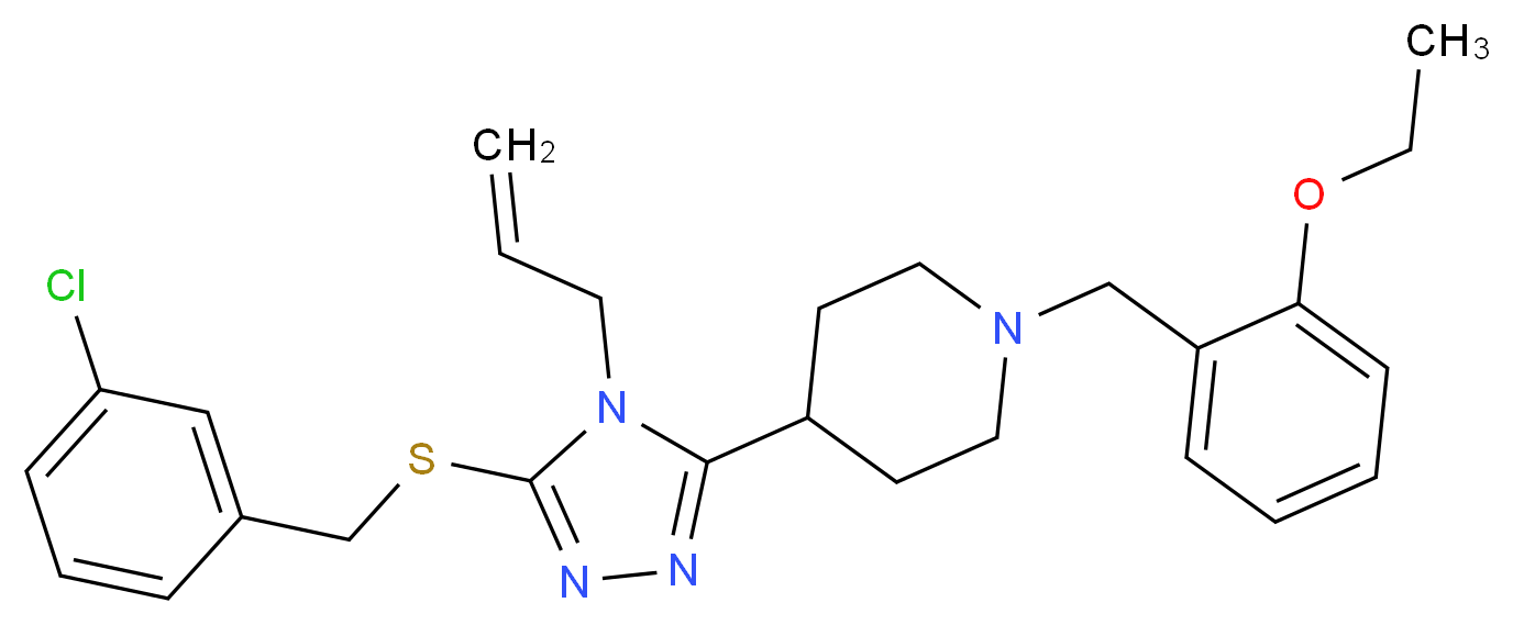 4-{4-allyl-5-[(3-chlorobenzyl)thio]-4H-1,2,4-triazol-3-yl}-1-(2-ethoxybenzyl)piperidine_Molecular_structure_CAS_)