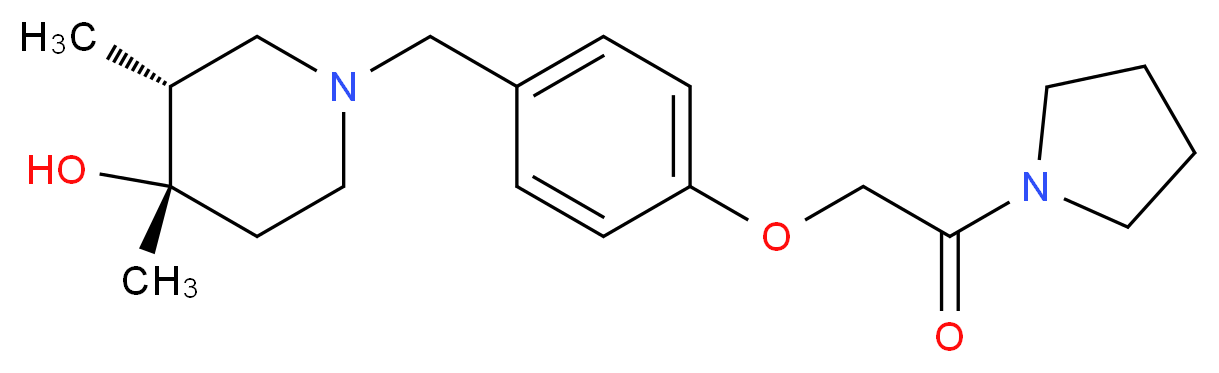 (3R*,4S*)-3,4-dimethyl-1-{4-[2-oxo-2-(1-pyrrolidinyl)ethoxy]benzyl}-4-piperidinol_Molecular_structure_CAS_)