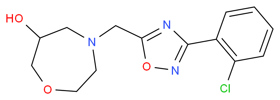 4-{[3-(2-chlorophenyl)-1,2,4-oxadiazol-5-yl]methyl}-1,4-oxazepan-6-ol_Molecular_structure_CAS_)