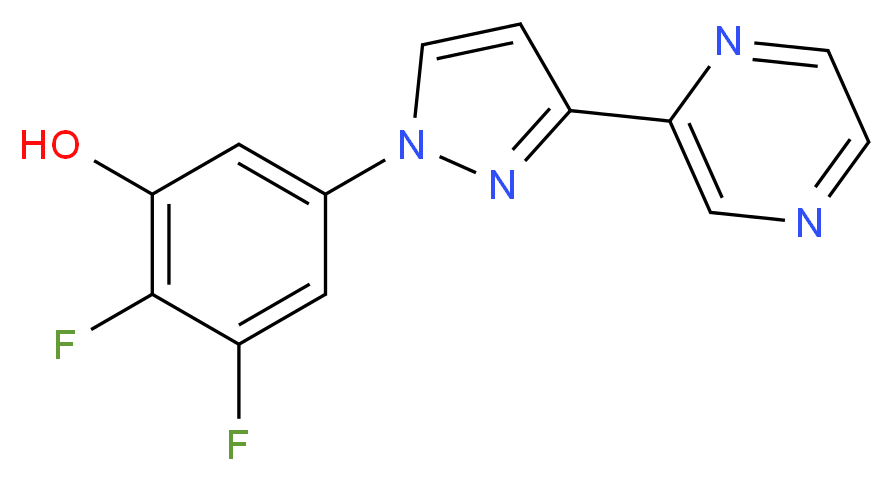 2,3-difluoro-5-(3-pyrazin-2-yl-1H-pyrazol-1-yl)phenol_Molecular_structure_CAS_)