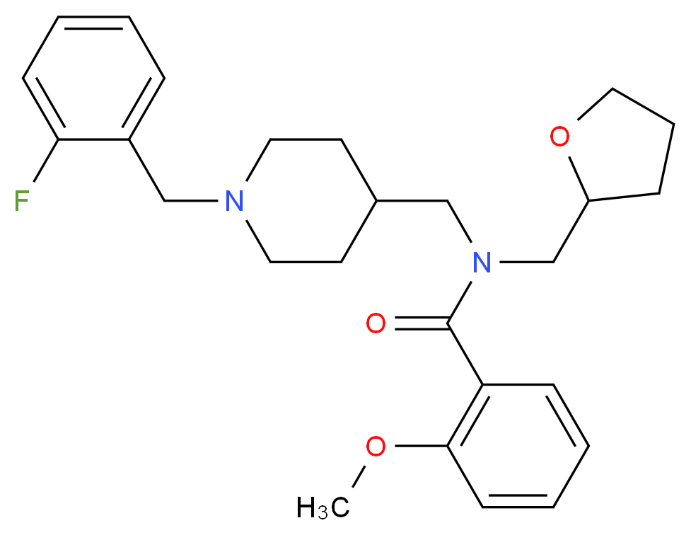 N-{[1-(2-fluorobenzyl)-4-piperidinyl]methyl}-2-methoxy-N-(tetrahydro-2-furanylmethyl)benzamide_Molecular_structure_CAS_)