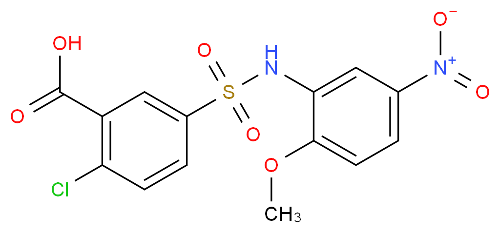 2-Chloro-5-(2-methoxy-5-nitro-phenylsulfamoyl)-benzoic acid_Molecular_structure_CAS_)