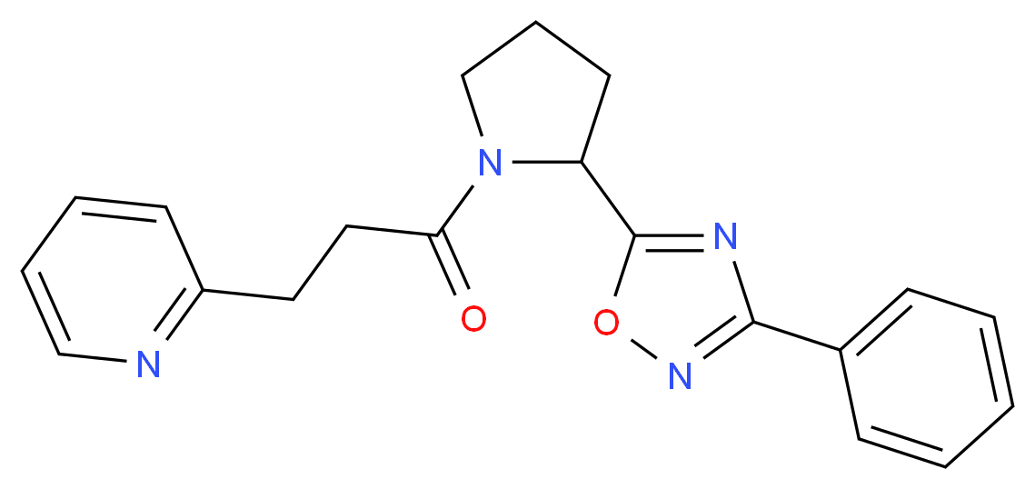 2-{3-oxo-3-[2-(3-phenyl-1,2,4-oxadiazol-5-yl)-1-pyrrolidinyl]propyl}pyridine_Molecular_structure_CAS_)
