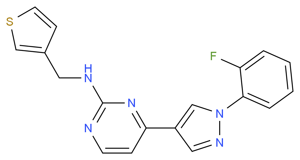 4-[1-(2-fluorophenyl)-1H-pyrazol-4-yl]-N-(3-thienylmethyl)-2-pyrimidinamine_Molecular_structure_CAS_)