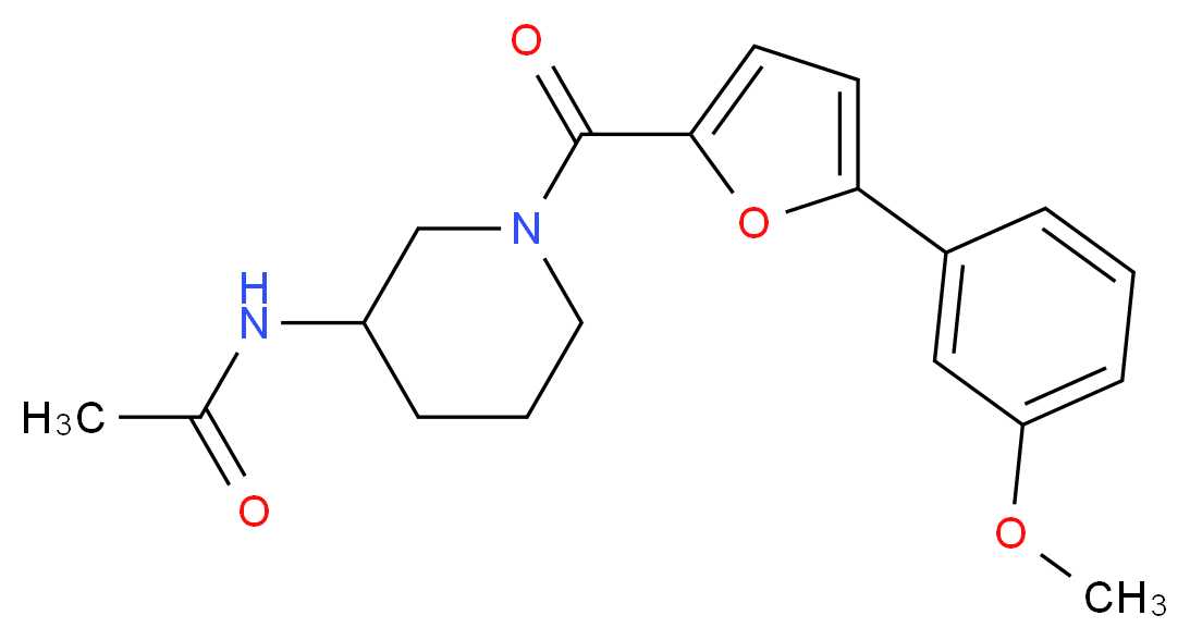 N-{1-[5-(3-methoxyphenyl)-2-furoyl]piperidin-3-yl}acetamide_Molecular_structure_CAS_)