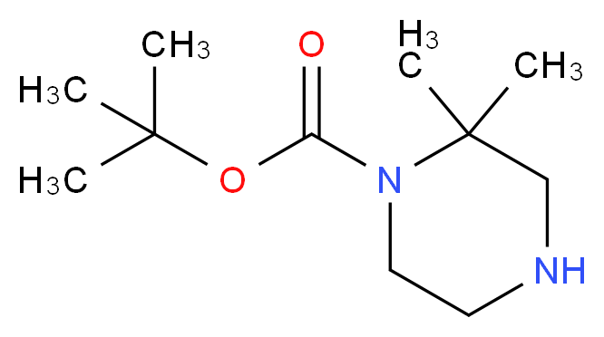 1-PIPERAZINECARBOXYLIC ACID, 2,2-DIMETHYL-, 1,1-DIMETHYLETHYL ESTER_Molecular_structure_CAS_674792-07-5)