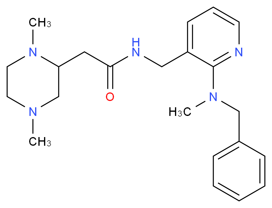 N-({2-[benzyl(methyl)amino]-3-pyridinyl}methyl)-2-(1,4-dimethyl-2-piperazinyl)acetamide_Molecular_structure_CAS_)