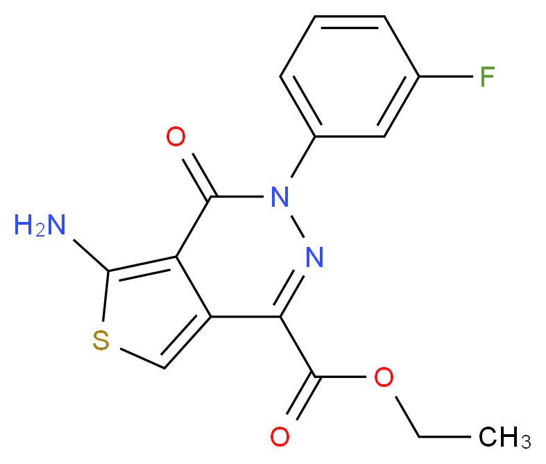 ethyl 5-amino-3-(3-fluorophenyl)-4-oxo-3,4-dihydrothieno[3,4-d]pyridazine-1-carboxylate_Molecular_structure_CAS_)