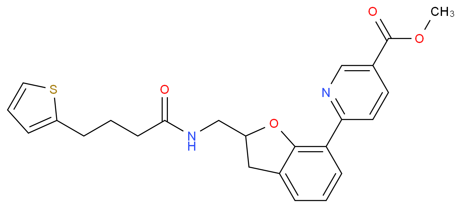 methyl 6-[2-({[4-(2-thienyl)butanoyl]amino}methyl)-2,3-dihydro-1-benzofuran-7-yl]nicotinate_Molecular_structure_CAS_)