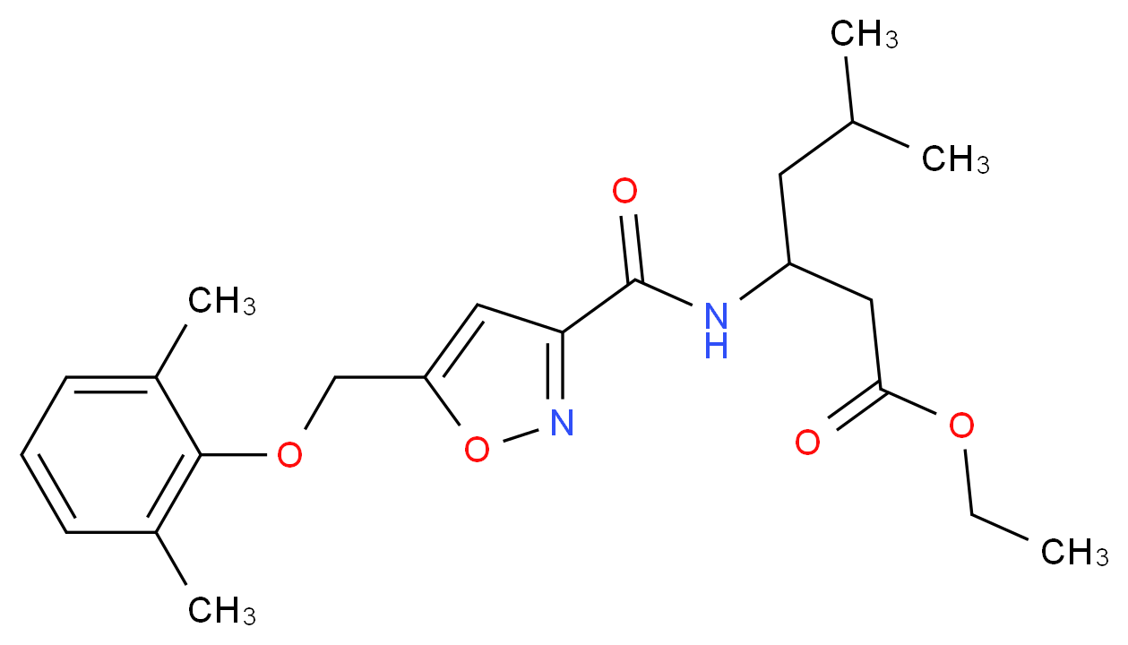 ethyl 3-[({5-[(2,6-dimethylphenoxy)methyl]-3-isoxazolyl}carbonyl)amino]-5-methylhexanoate_Molecular_structure_CAS_)