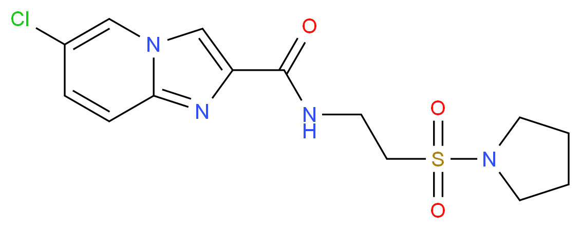 6-chloro-N-[2-(pyrrolidin-1-ylsulfonyl)ethyl]imidazo[1,2-a]pyridine-2-carboxamide_Molecular_structure_CAS_)