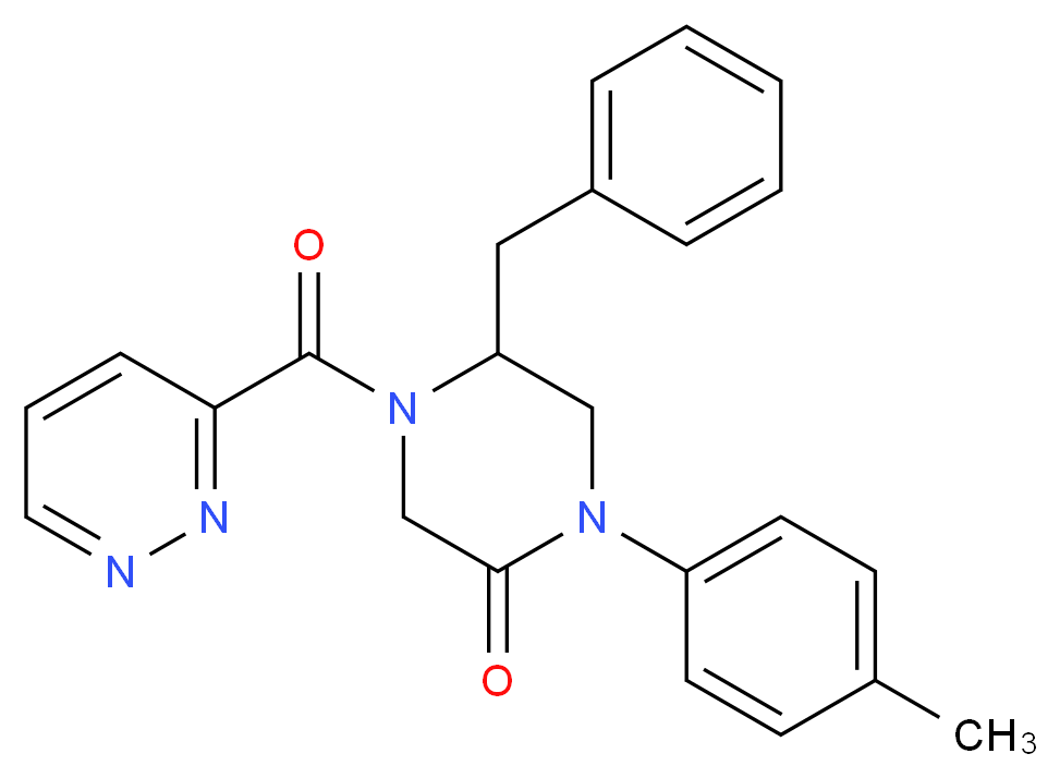 5-benzyl-1-(4-methylphenyl)-4-(3-pyridazinylcarbonyl)-2-piperazinone_Molecular_structure_CAS_)