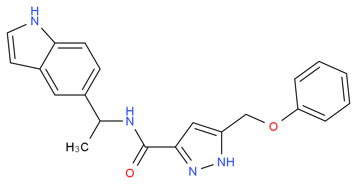 N-[1-(1H-indol-5-yl)ethyl]-5-(phenoxymethyl)-1H-pyrazole-3-carboxamide_Molecular_structure_CAS_)