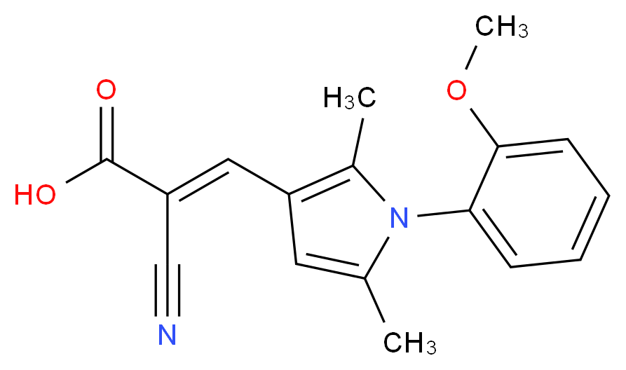 (2E)-2-cyano-3-[1-(2-methoxyphenyl)-2,5-dimethyl-1H-pyrrol-3-yl]acrylic acid_Molecular_structure_CAS_)