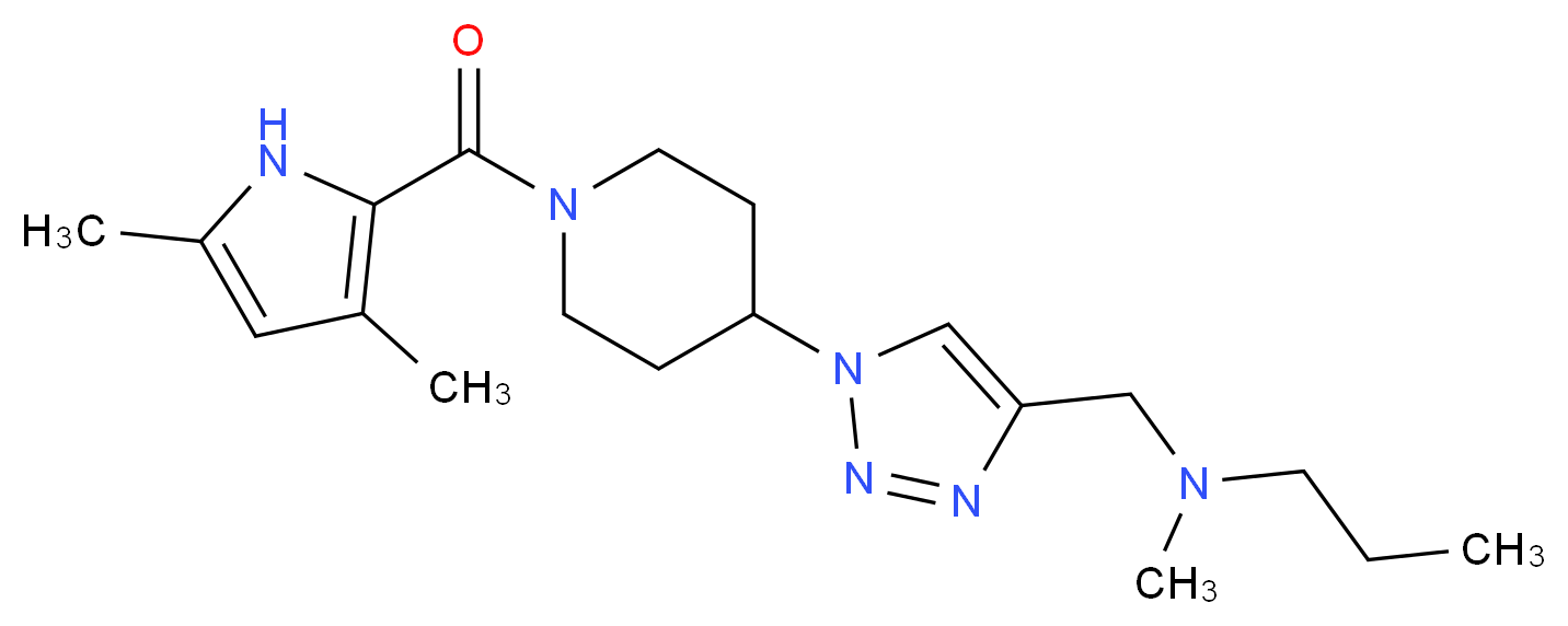 N-[(1-{1-[(3,5-dimethyl-1H-pyrrol-2-yl)carbonyl]piperidin-4-yl}-1H-1,2,3-triazol-4-yl)methyl]-N-methylpropan-1-amine_Molecular_structure_CAS_)