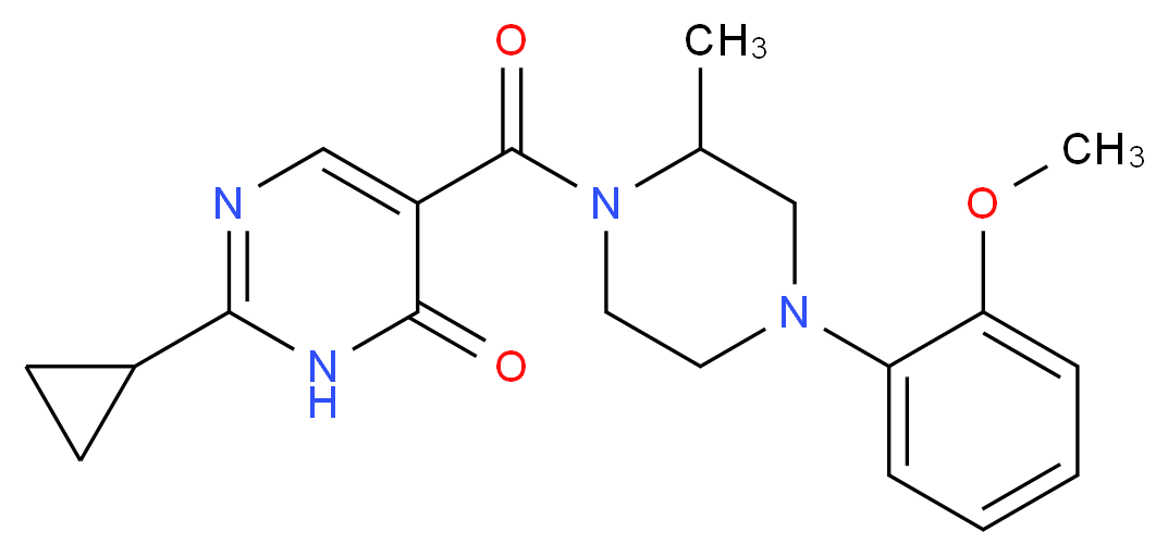 2-cyclopropyl-5-{[4-(2-methoxyphenyl)-2-methyl-1-piperazinyl]carbonyl}-4(3H)-pyrimidinone_Molecular_structure_CAS_)
