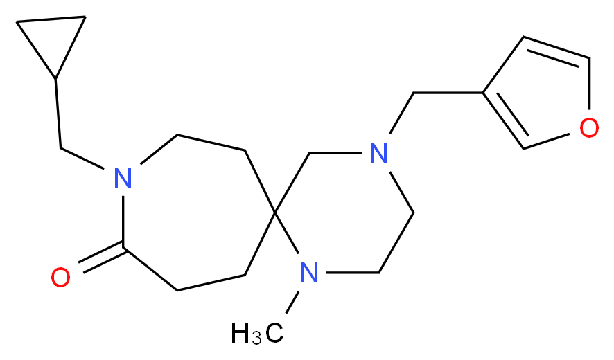 9-(cyclopropylmethyl)-4-(3-furylmethyl)-1-methyl-1,4,9-triazaspiro[5.6]dodecan-10-one_Molecular_structure_CAS_)