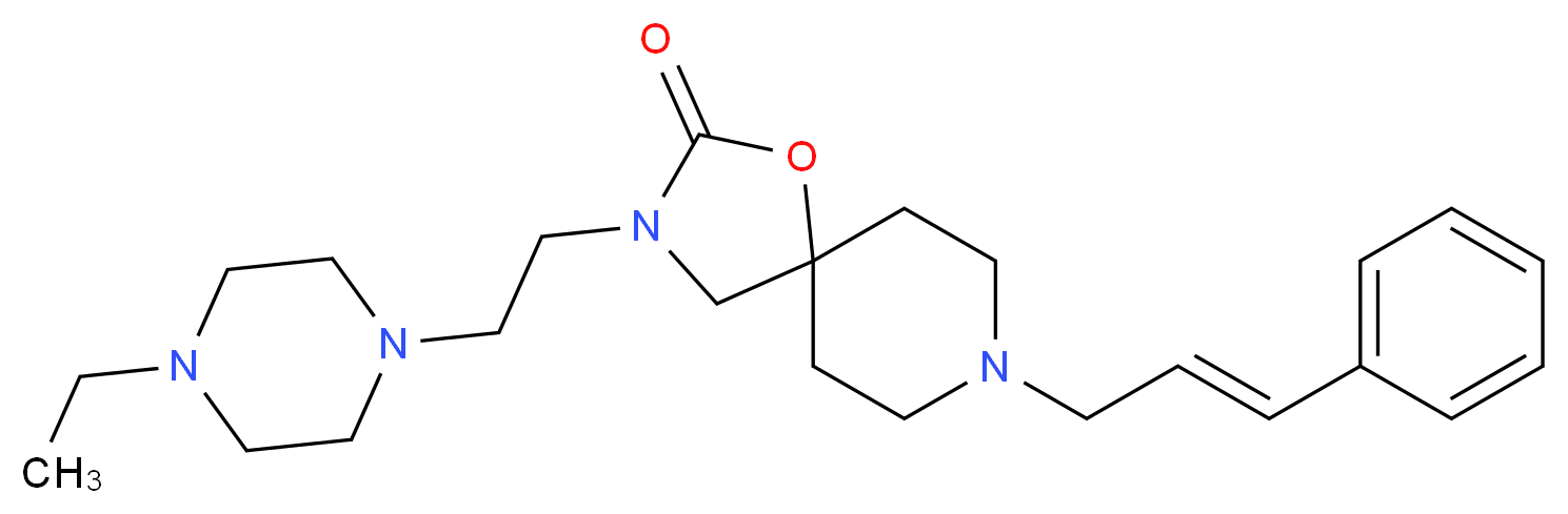 3-[2-(4-ethylpiperazin-1-yl)ethyl]-8-[(2E)-3-phenylprop-2-en-1-yl]-1-oxa-3,8-diazaspiro[4.5]decan-2-one_Molecular_structure_CAS_)