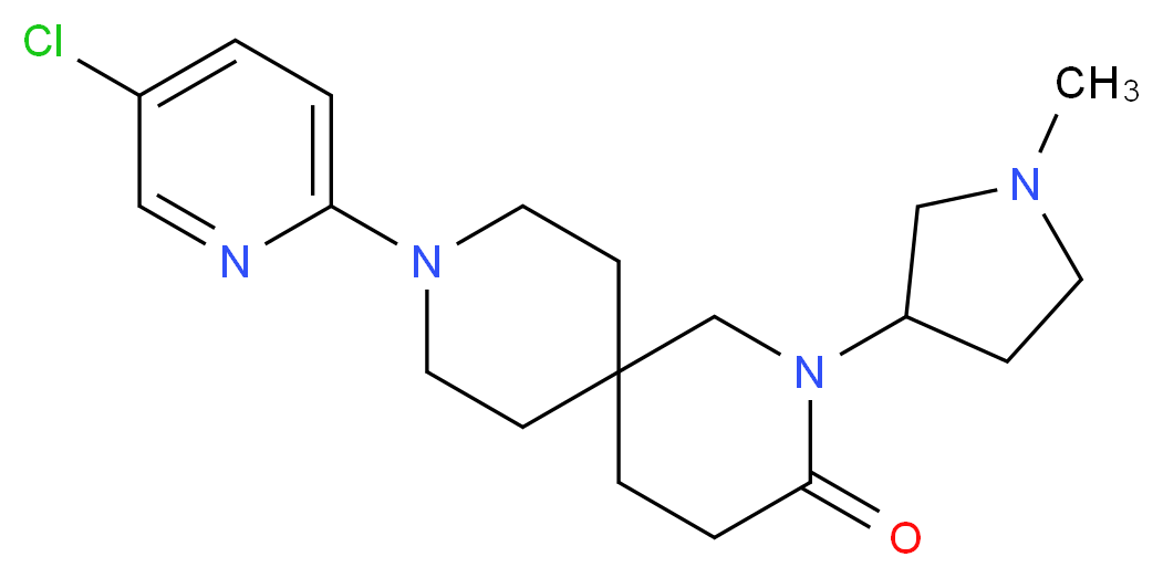 9-(5-chloropyridin-2-yl)-2-(1-methylpyrrolidin-3-yl)-2,9-diazaspiro[5.5]undecan-3-one_Molecular_structure_CAS_)