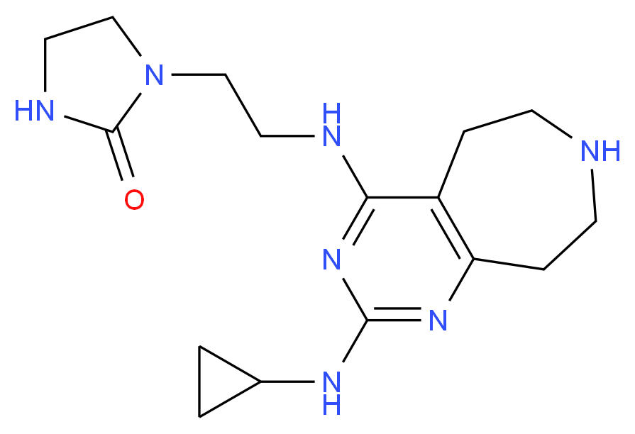 1-(2-{[2-(cyclopropylamino)-6,7,8,9-tetrahydro-5H-pyrimido[4,5-d]azepin-4-yl]amino}ethyl)imidazolidin-2-one_Molecular_structure_CAS_)
