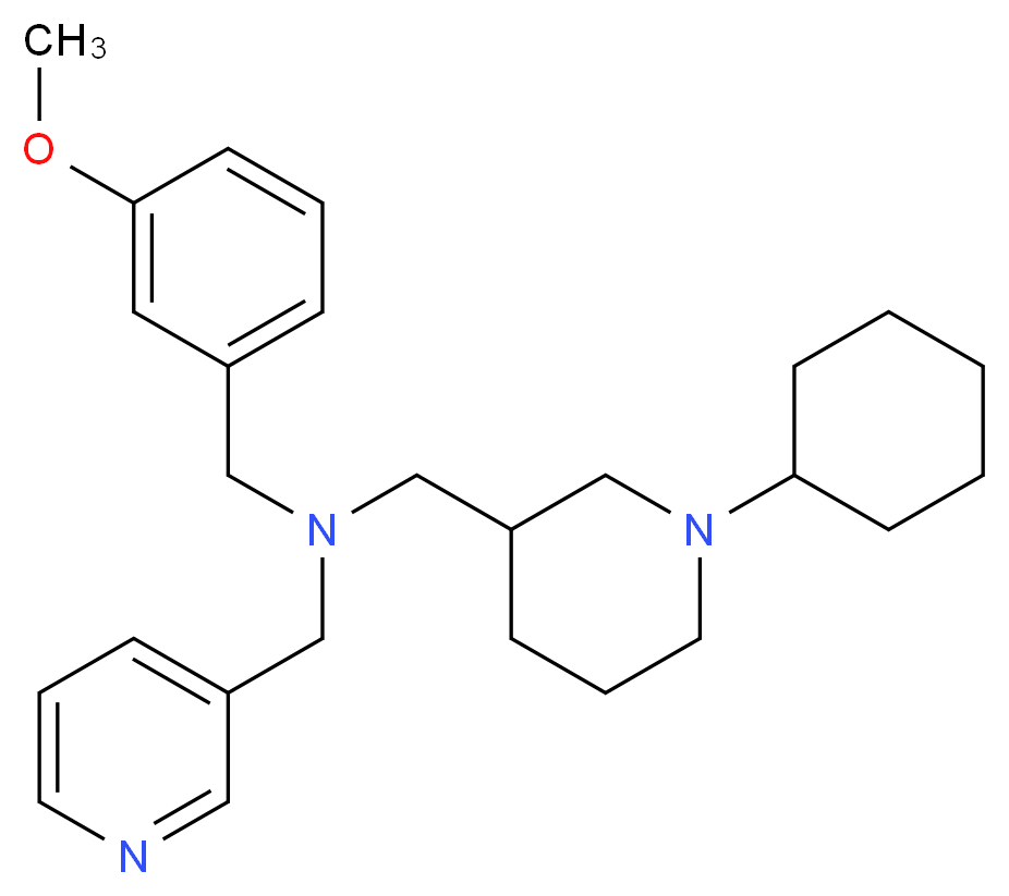 1-(1-cyclohexyl-3-piperidinyl)-N-(3-methoxybenzyl)-N-(3-pyridinylmethyl)methanamine_Molecular_structure_CAS_)