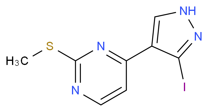 4-(3-Iodo-1H-pyrazol-4-yl)-2-(methylthio)pyrimidine_Molecular_structure_CAS_1111638-74-4)