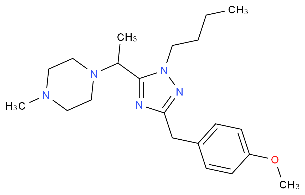 1-{1-[1-butyl-3-(4-methoxybenzyl)-1H-1,2,4-triazol-5-yl]ethyl}-4-methylpiperazine_Molecular_structure_CAS_)