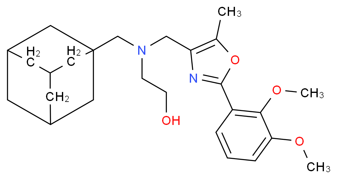 2-((1-adamantylmethyl){[2-(2,3-dimethoxyphenyl)-5-methyl-1,3-oxazol-4-yl]methyl}amino)ethanol_Molecular_structure_CAS_)