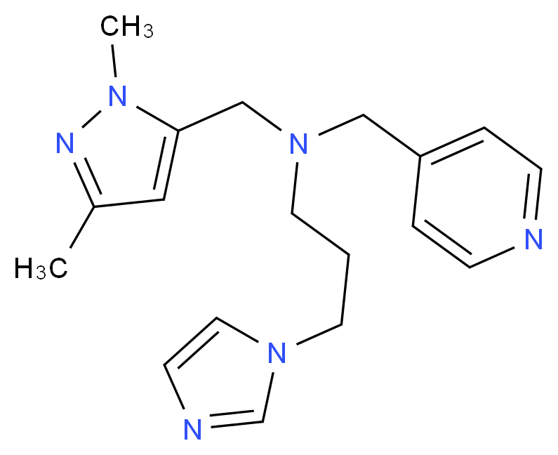 N-[(1,3-dimethyl-1H-pyrazol-5-yl)methyl]-3-(1H-imidazol-1-yl)-N-(pyridin-4-ylmethyl)propan-1-amine_Molecular_structure_CAS_)
