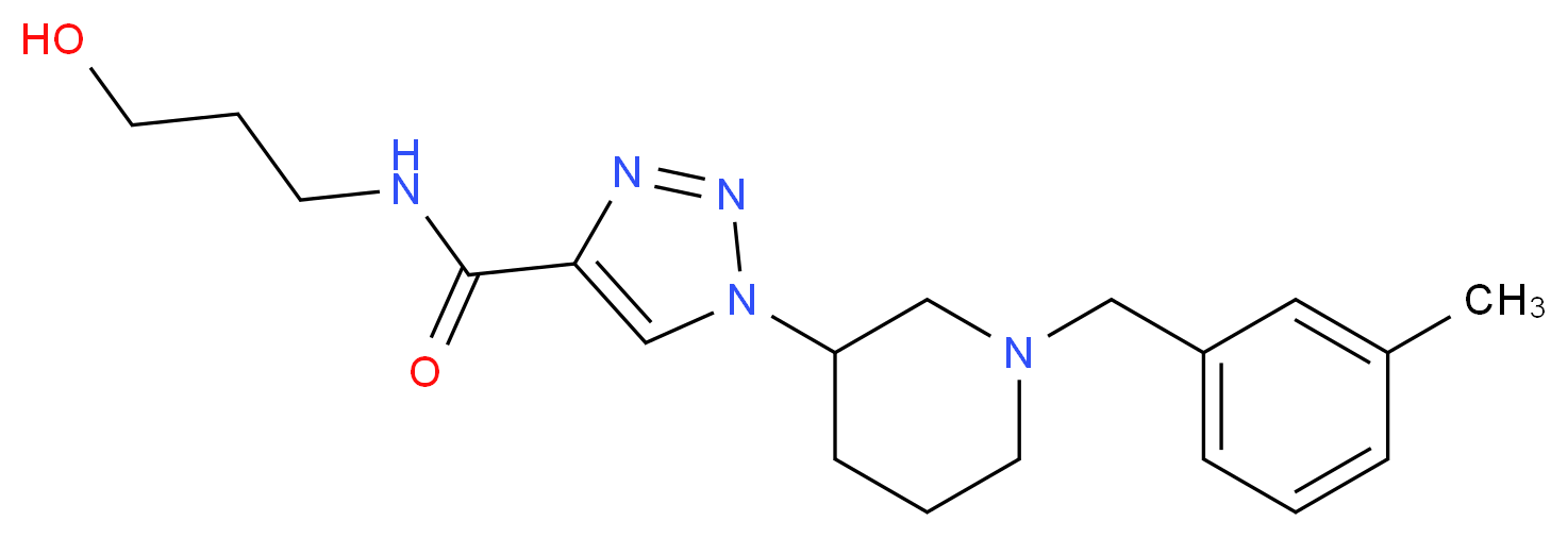 N-(3-hydroxypropyl)-1-[1-(3-methylbenzyl)-3-piperidinyl]-1H-1,2,3-triazole-4-carboxamide_Molecular_structure_CAS_)