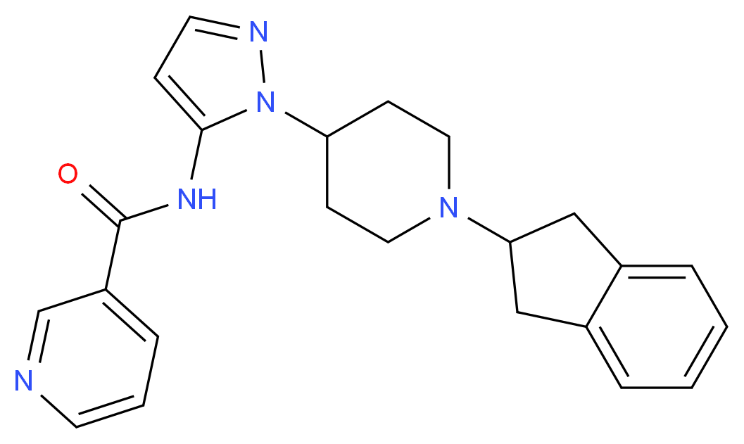 N-{1-[1-(2,3-dihydro-1H-inden-2-yl)-4-piperidinyl]-1H-pyrazol-5-yl}nicotinamide_Molecular_structure_CAS_)