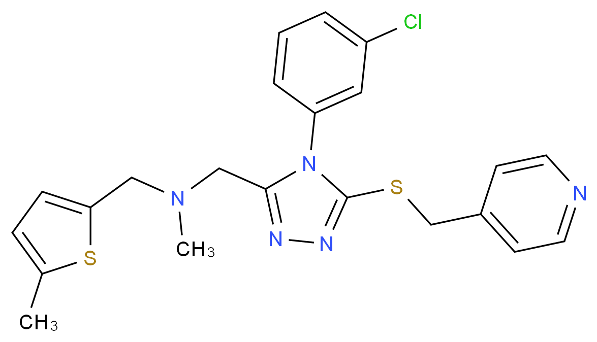 ({4-(3-chlorophenyl)-5-[(4-pyridinylmethyl)thio]-4H-1,2,4-triazol-3-yl}methyl)methyl[(5-methyl-2-thienyl)methyl]amine_Molecular_structure_CAS_)